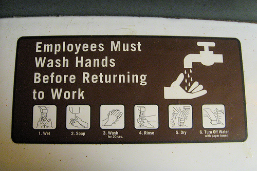 employees must wash hands
