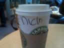 starbucks name on cup